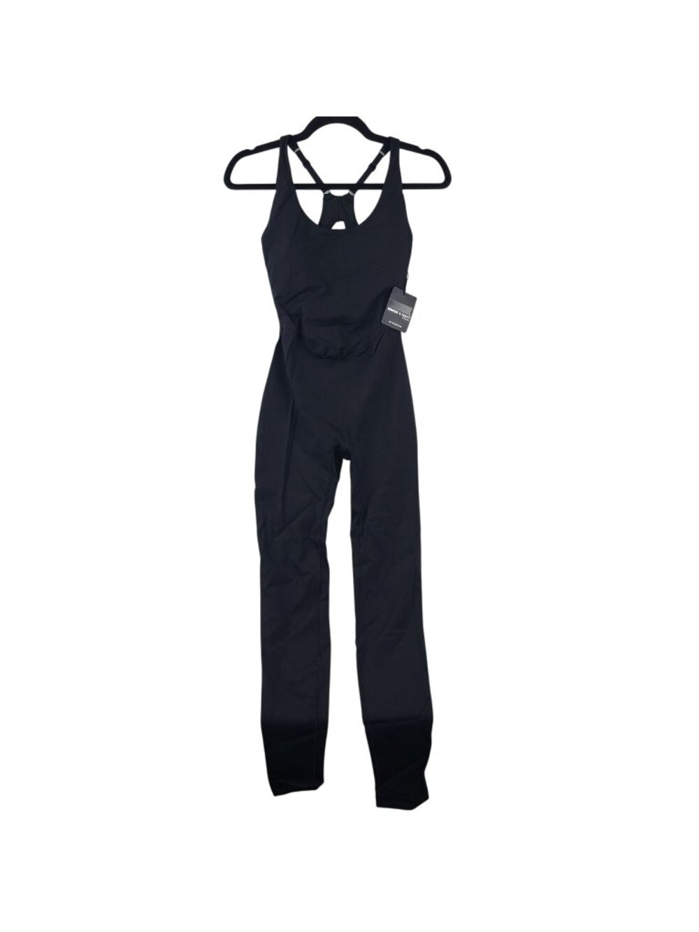 NEW Savage X Fenty Bond Babe Jumpsuit Caviar Black Sz XS Activewear One-Piece